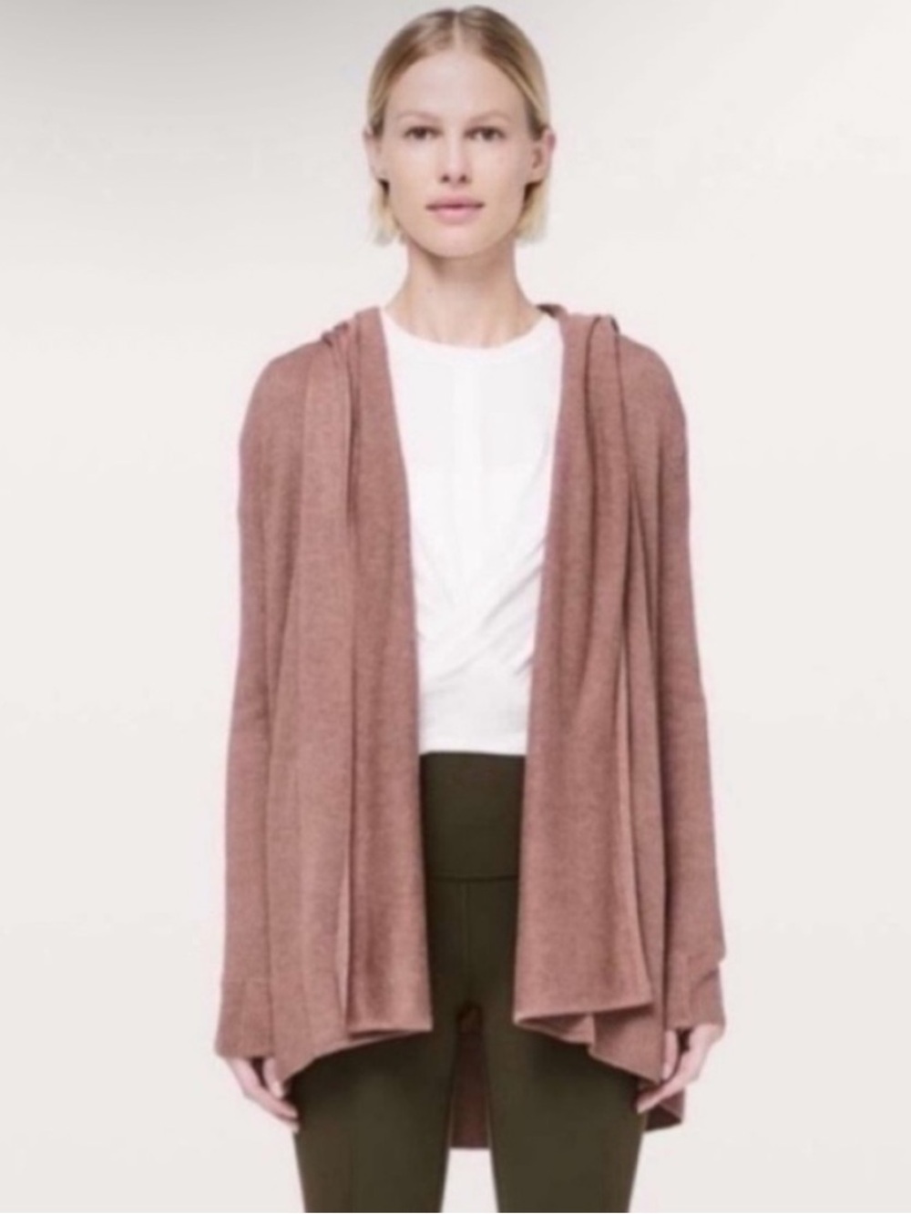 Lululemon Sundown Wrap Hooded Sweater in Heathered Spanish Oak